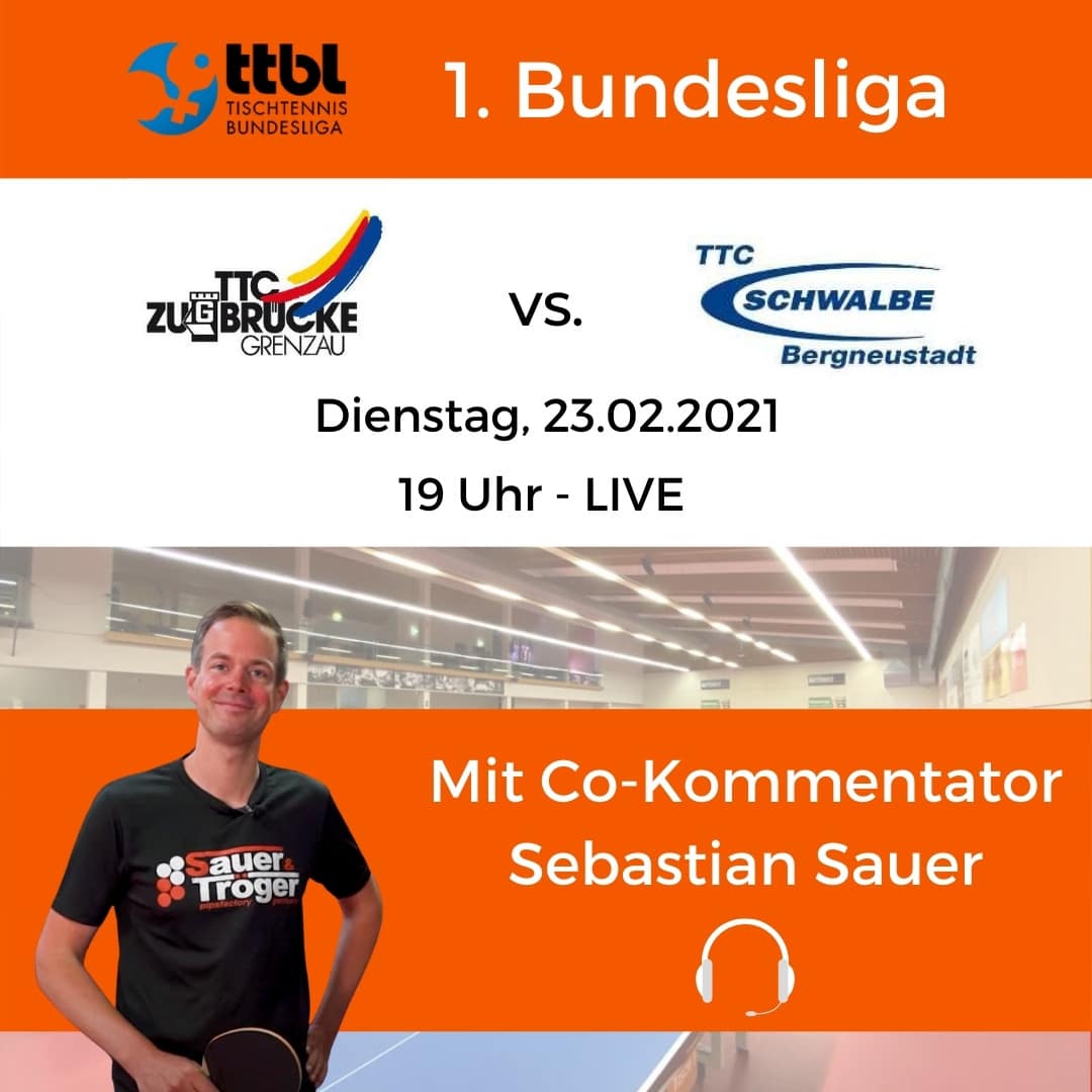 Table tennis Bundesliga co-commentator Sebastian Sauer Bundesliga Sauer & Tröger